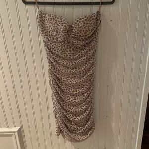 Cheetah print strapless dress